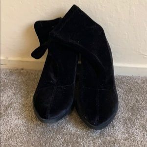 Black velvet booties